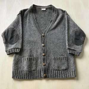 Vintage Country Classics Cardigan Womens Gray Wool Elbow Patch Size Unknown